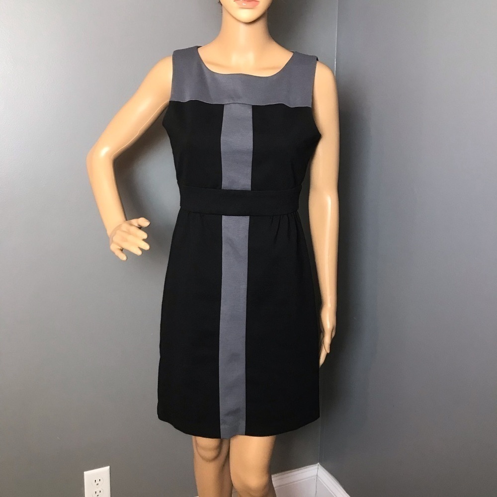 Max and Cleo Shift Dress – Sleeveless, Black & Gray – Size 2